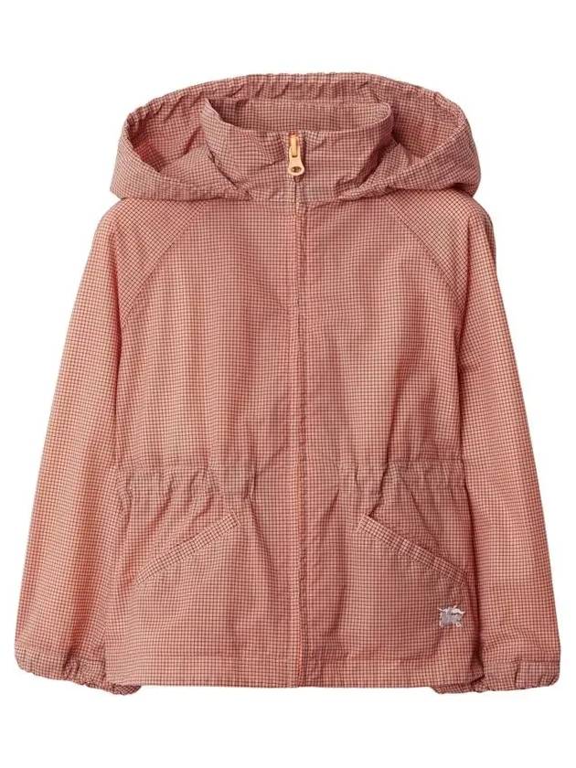 Kids Check Pattern Hooded Jacket Pink 8078290 - BURBERRY - BALAAN 1