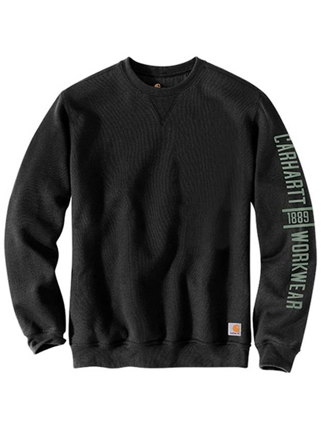 Midweight logo graphic crew neck black sweatshirt 104441 001 - CARHARTT - BALAAN 3