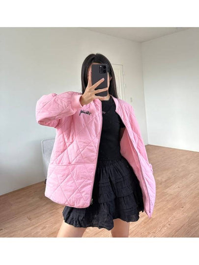 AU Australia Crown Quilted Jacket ST1M0305 Pink WOMENS - STUSSY - BALAAN 2