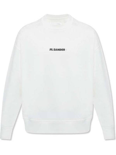 Men's Plus Logo Cotton Sweatshirt White - JIL SANDER - BALAAN 1