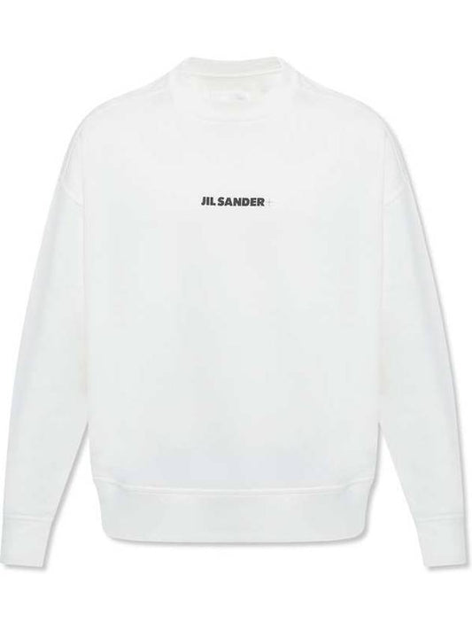 Men's Plus Logo Cotton Sweatshirt White - JIL SANDER - BALAAN 1
