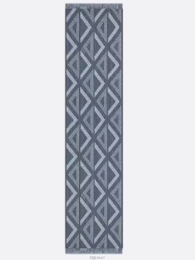 CD DIAMOND SCARF BLUE GRAY WOOL - DIOR - BALAAN 3