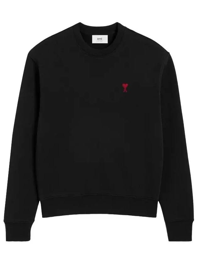 Small Heart Logo Sweatshirt Black - AMI - BALAAN 2