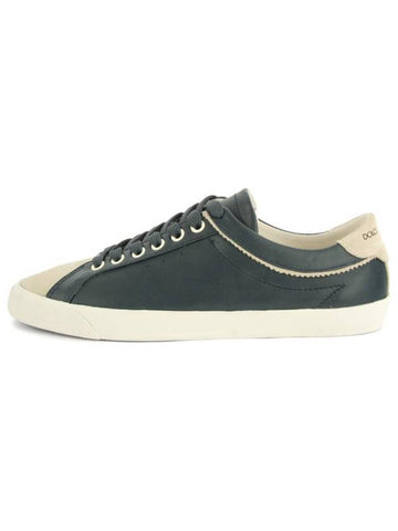 Leather Low Top Sneakers Navy - DOLCE&GABBANA - BALAAN 1