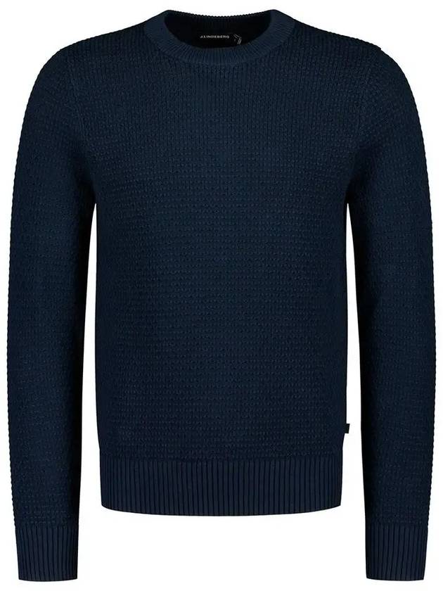 Men's Oliver Structure Knit Top Navy - J.LINDEBERG - BALAAN 3