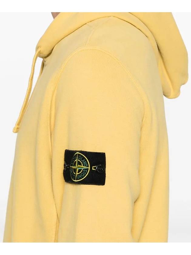 Wappen Patch Brushed Cotton Fleece Hoodie Yellow - STONE ISLAND - BALAAN 6