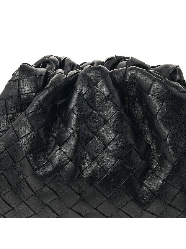 Intrecciato Small Leather Pouch Bag Black - BOTTEGA VENETA - BALAAN 8