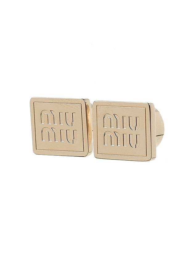 Logo Metal Earrings Gold - MIU MIU - BALAAN 3