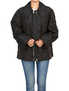 Ripstop Quilt Zip Up Jacket Black - GANNI - BALAAN 9