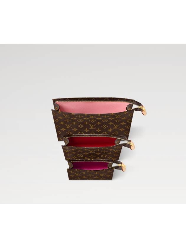 Trio Toilet Monogram Coated Canvas Pouch Bag Brown - LOUIS VUITTON - BALAAN 3