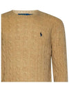 Embroid Logo Cable Knit Top Camel Melange - POLO RALPH LAUREN - BALAAN 5