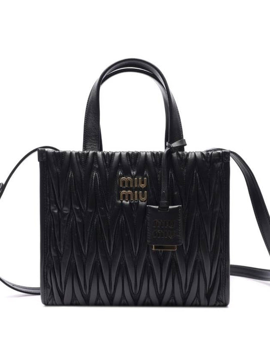 Matelasse Nappa Leather Tote Bag Black - MIU MIU - BALAAN 2