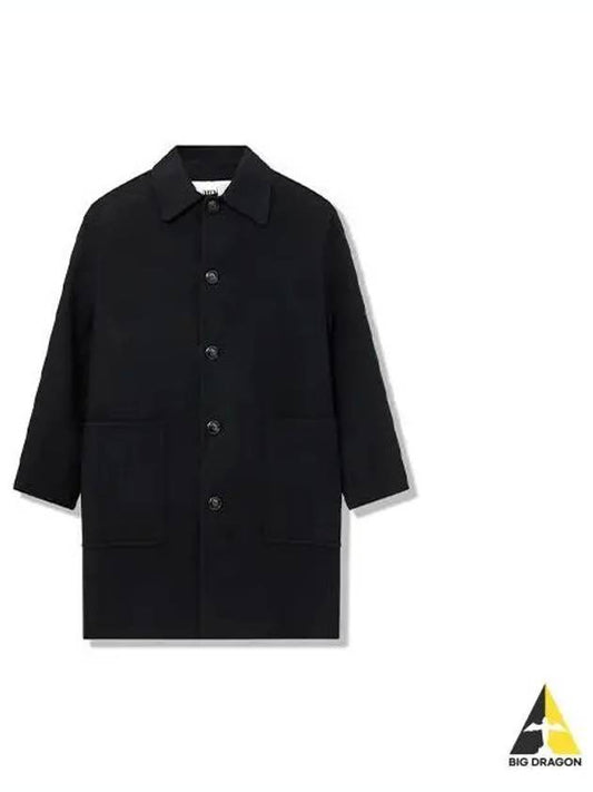 Patch pocket wool coat black UCO002 251 - AMI - BALAAN 1