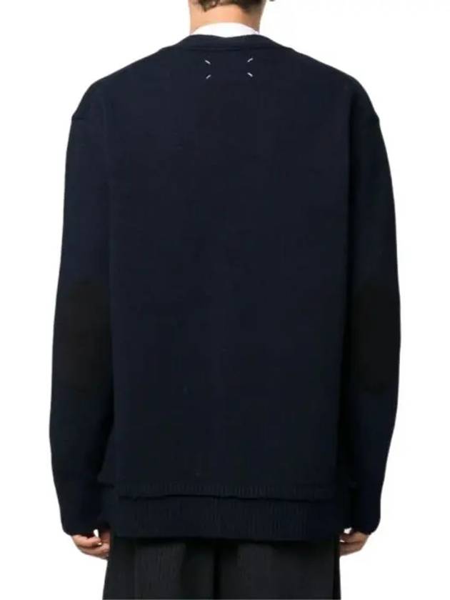 Elbow Patch Cardigan Navy - MAISON MARGIELA - BALAAN 4