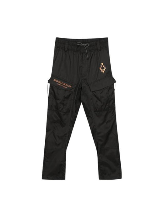 Men's Fire Signature Logo Track Pants Black - MARCELO BURLON - BALAAN 1