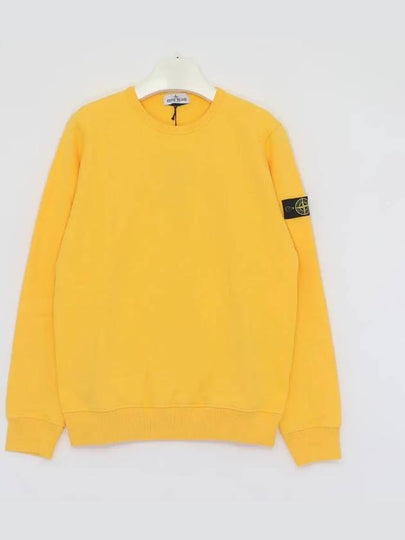 Kids Wappen Patch Organic Cotton Fleece Sweatshirt Yellow - STONE ISLAND - BALAAN 2