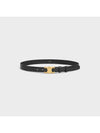 Triomphe Taurillon Medium Leather Belt Black - CELINE - BALAAN 3