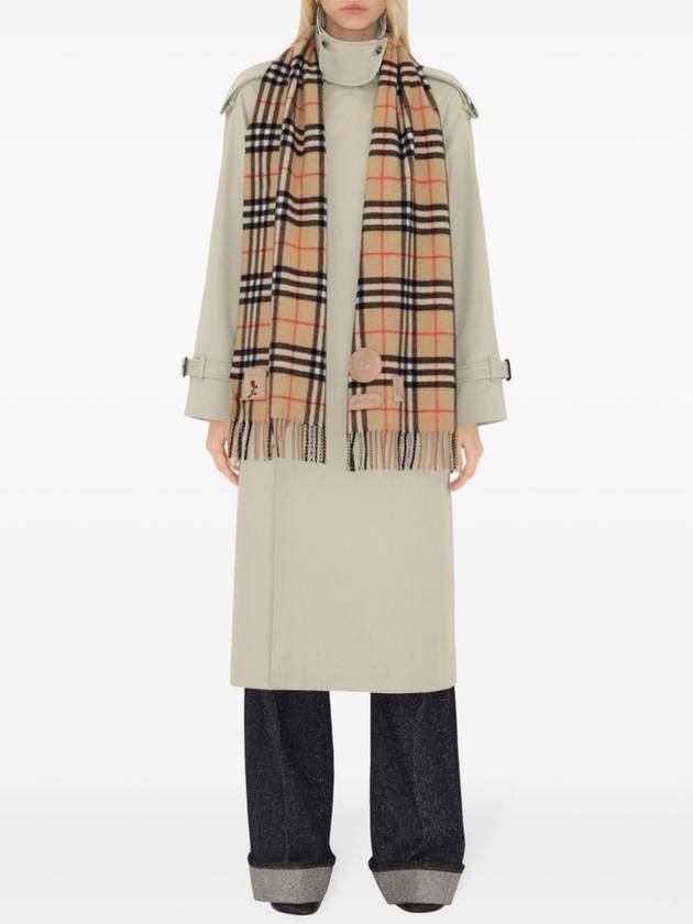 Badge Check Cashmere Scarf Sand - BURBERRY - BALAAN 6