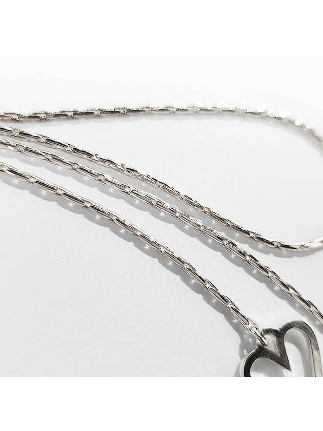 Heart Logo Chain Metal Necklace Silver - AMI - BALAAN 7