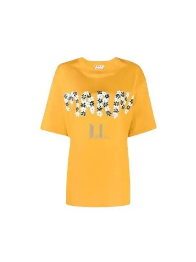 Daisy Logo Short Sleeve T-Shirt Yellow - MARNI - BALAAN 2