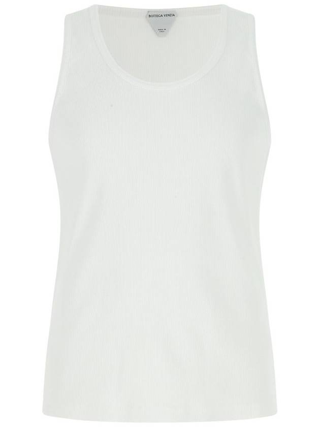 Men's Stretch Cotton Sleeveless Chalk - BOTTEGA VENETA - BALAAN 3