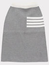 Double Face Merino 4 Bar A Line Skirt Light Grey - THOM BROWNE - BALAAN 4