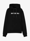 Logo Print Cotton Oversized Hoodie Black - BURBERRY - BALAAN 2