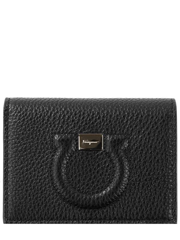 Gancini Logo Half Wallet Black - SALVATORE FERRAGAMO - BALAAN 2