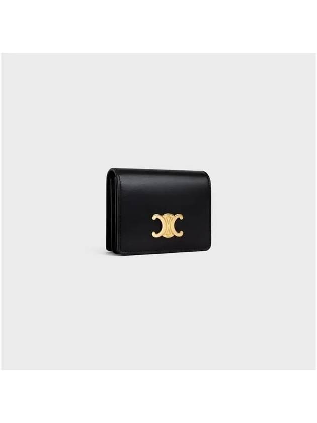 Triomphe Business Shiny Calfskin Card Wallet Black - CELINE - BALAAN 3