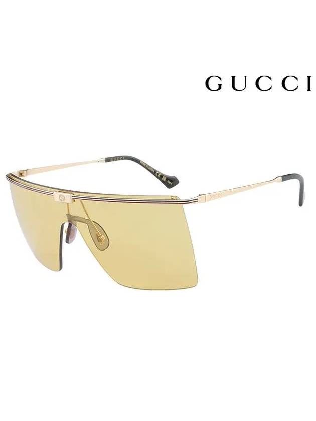 Eyewear Mask Frame Sunglasses Gold - GUCCI - BALAAN 3