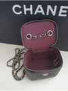 Caviar Vanity Bag Square Chain Cosmetic Case Black Cross AP1340 Mini - CHANEL - BALAAN 7