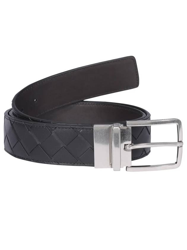 Intrecciato Reversible Leather Belt Black - BOTTEGA VENETA - BALAAN 1