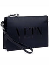 VLTN Logo Strap Clutch Bag Black - VALENTINO - BALAAN.