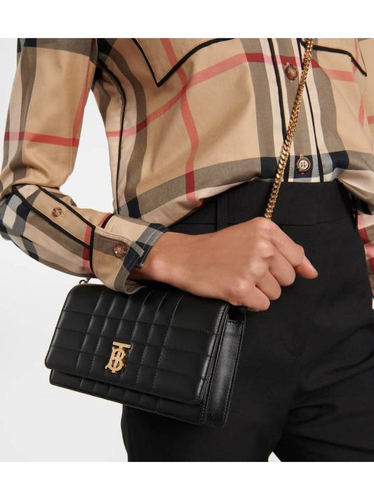 Lola Gold Logo Quilted Mini Cross Bag Black - BURBERRY - BALAAN 2