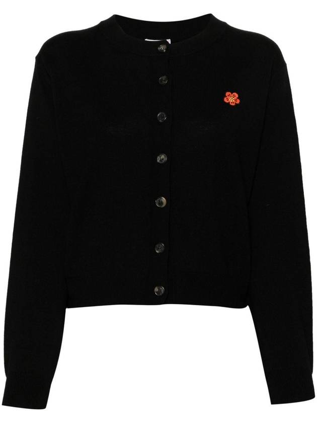 Boke Flower Wool Cardigan Black - KENZO - BALAAN 1