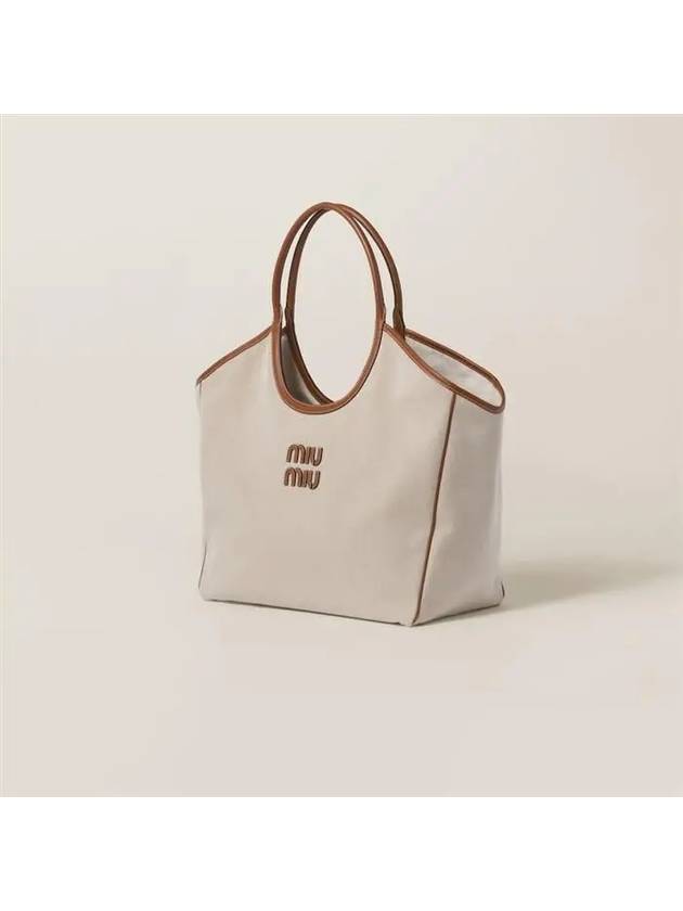 Ivy Canvas Tote Bag Beige Brandy - MIU MIU - BALAAN 3