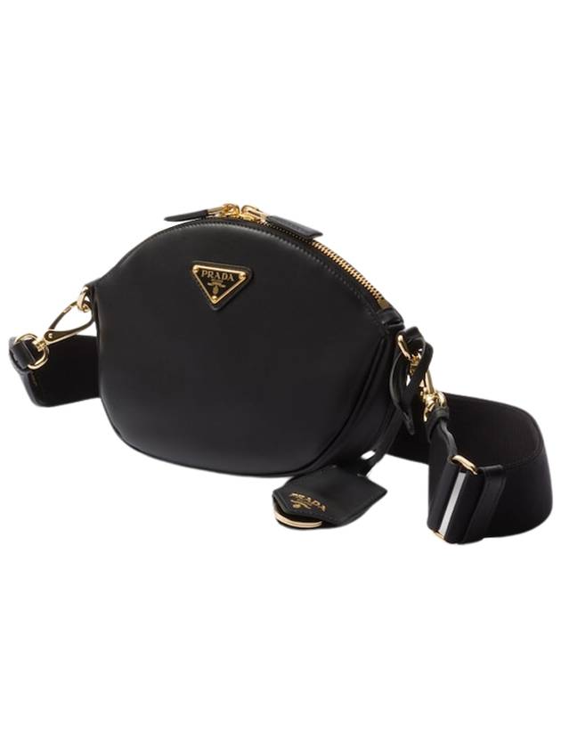 Leather Mini Shoulder Bag Black - PRADA - BALAAN 3