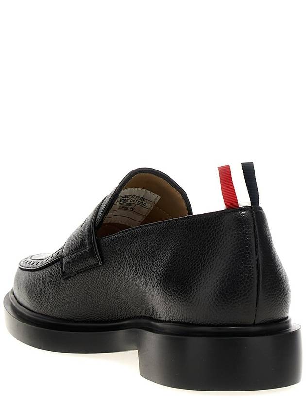 Pebble Grain Rubber Sole Penny Loafer Black - THOM BROWNE - BALAAN 4