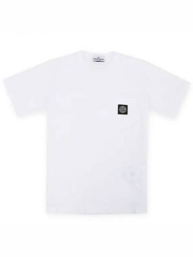 Stone Kids Compass Logo Patch Pocket Short Sleeve White 801620347 V0001 10 12A 271678 1053822 - STONE ISLAND - BALAAN 1