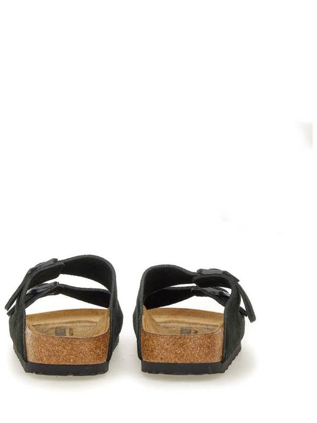 Arizona Suede Leather Slippers Black - BIRKENSTOCK - BALAAN 4