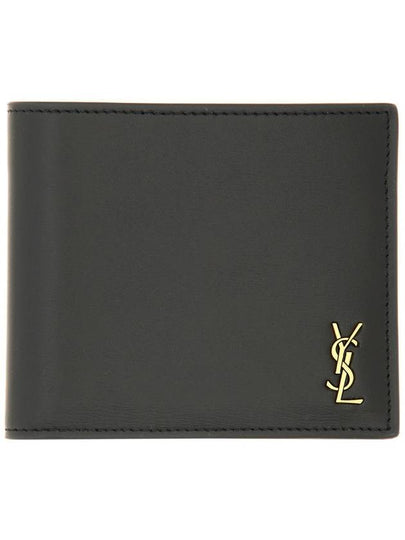 Tiny Monogram Half Wallet Black Gold - SAINT LAURENT - BALAAN 2