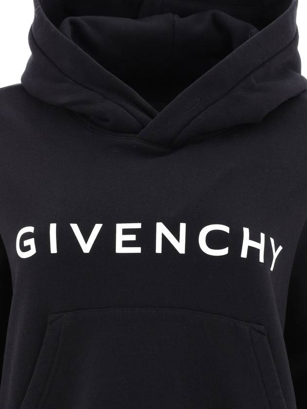 Women's Archetype Crop Fleece Hoodie Black - GIVENCHY - BALAAN 4