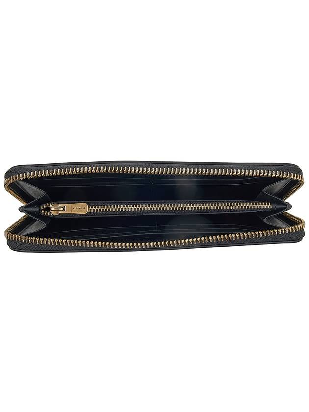 Women's Slim Accordion Zipper Calfskin Long Wallet Black - COACH - BALAAN 11