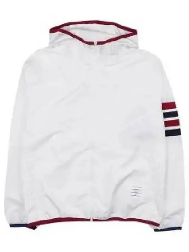 Military Ripstop Mesh 4-Bar Packable Hooded Jacket White - THOM BROWNE - BALAAN 2