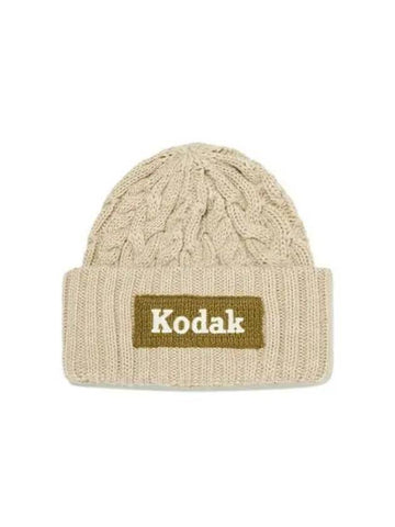 KODAK Apparel Cashmere Twist Logo Beanie IVORY - KODO - BALAAN 1