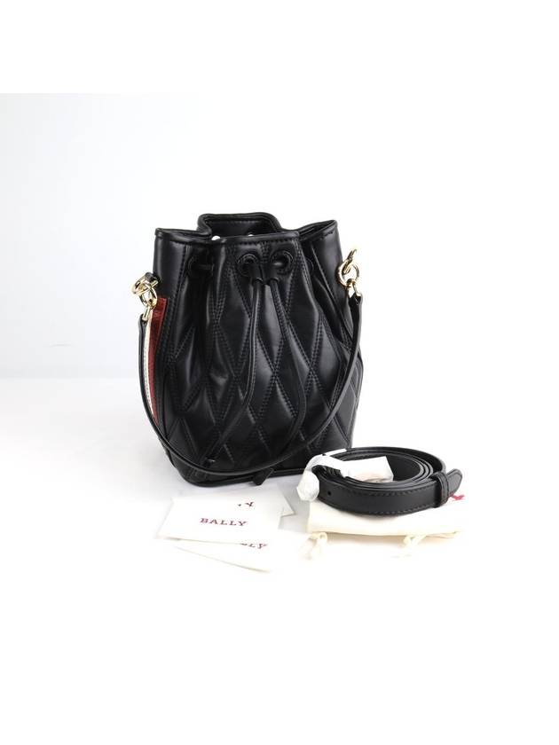 Donae Leather Bucket Bag Black - BALLY - BALAAN 7