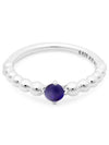 Women's Fabric Purple Beaded Crystal Ring Silver - PANDORA - BALAAN.