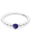 Women's Fabric Purple Beaded Crystal Ring Silver - PANDORA - BALAAN 6