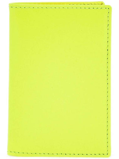 compact wallet in fluorescent yellow goat leather - COMME DES GARCONS WALLET - BALAAN 1