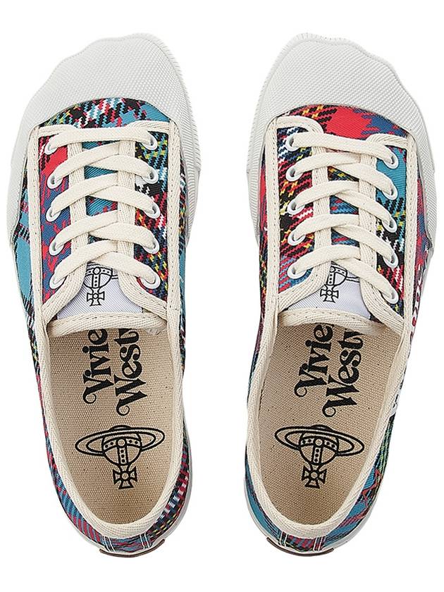 Tartan Logo Print Low Top Sneakers - VIVIENNE WESTWOOD - BALAAN 7